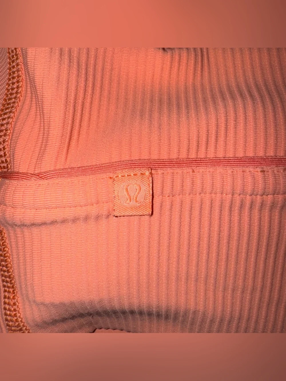 LULULEMON Energy Longline Bra Ribbed Luxtreme Orange Size 10